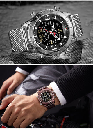 NAVIFORCE Men's Watches Top Brand Luxury Sports Watch For Men Quartz LED Digital Dual Clock Male Full Steel Military Wrist Watch ALODIA STORE
