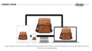JEEP BULUO Man Leather Bag Shoulder Crossbody Bags For Men Cow Split Leather Male iPad Business Messenger Bag ALODIA STORE