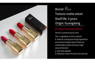 Pudaier Brand Matte Lipstick Professional Makeup for Women Long Lasting Velvet Tint Matt Sexy Lip Stick Nice Shades Batom Matte ALODIA STORE