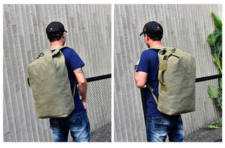 Large Man Travel Bag Mountaineering Backpack Male Luggage Canvas Bucket Shoulder Army Bags For Boys Men Backpacks mochilas XA88C ALODIA STORE