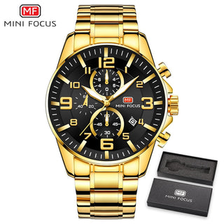 MINI FOCUS Watches Mens Top Brand Luxury Gold Watch Calendar Waterproof Chronograph Multifunction Business relogio masculino New ALODIA STORE