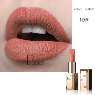 Pudaier Matte Lipstick Waterproof Lip Makeup 26 Colors Long Lasting Moisturizer Lip Tint Korean Black Velvet Nude Matte Lipstick - Alodia Store