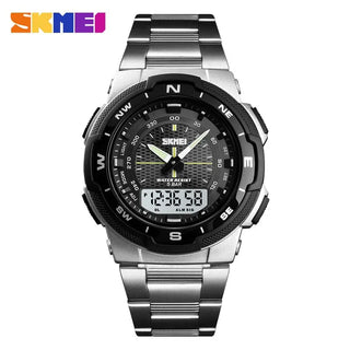 SKMEI Watch Men's Watch Fashion Sport Watches Stainless Steel Strap Mens Watches Stopwatch Chronograph Waterproof Wristwatch Men ALODIA STORE