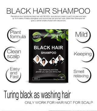 Sevich 10 pcs/lot Instant Black Hair Shampoo Make Grey and White Hair Darkening Shinny in 5 minutes ALODIA STORE