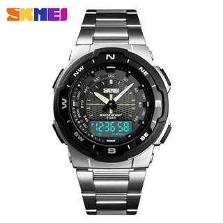 SKMEI Men Watch Fashion Quartz Sports Watches Stainless Steel Strap Men Watches Top Brand Luxury Business Waterproof Wrist Watch ALODIA STORE