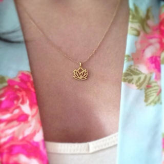 Flower Necklace Lotus Pendant Necklace Clavicle Chain Statement Necklace Women Jewelry Best Friend ,Birthday Gift ALODIA STORE