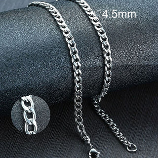 Vnox Men's Cuban Link Chain Necklace Stainless Steel Black Gold Color Male Choker colar Jewelry Gifts for Him ALODIA STORE