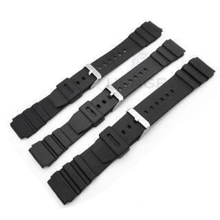 Silicone Watchbands 18 20 22mm Men Black Sports Diving Rubber Watch Strap Silver Stainless Steel Buckle ALODIA STORE