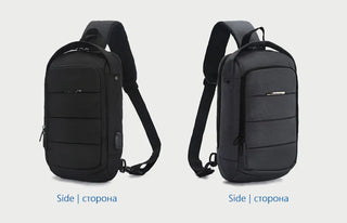 OZUKO Casual Men's Chest Pack Waterproof Crossbody Bags Male USB Charging Shoulder Bag Large Capacity Oxford Messenger Bag 2019 ALODIA STORE