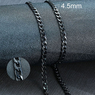 Vnox Men's Cuban Link Chain Necklace Stainless Steel Black Gold Color Male Choker colar Jewelry Gifts for Him ALODIA STORE