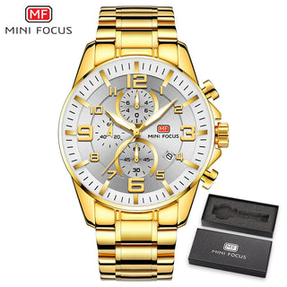MINI FOCUS Watches Mens Top Brand Luxury Gold Watch Calendar Waterproof Chronograph Multifunction Business relogio masculino New ALODIA STORE