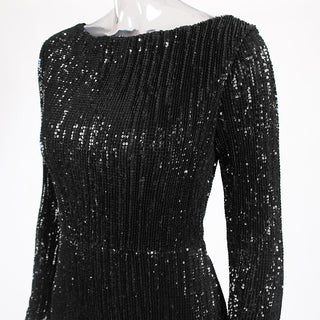 Enenthelabel O Neck Full Sleeved Maxi Dress Stretch Sequined Floor Length Evening Party Dress ALODIA STORE