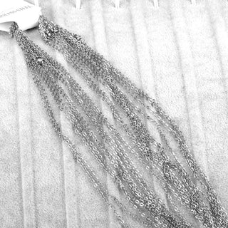 LUXUKISSKIDS Stainless Steel Necklace Chains Woman 10pcs/lot Bulk Wholesale DIY Rolo 2mm Chain No Fade Choker For Jewelry Making ALODIA STORE