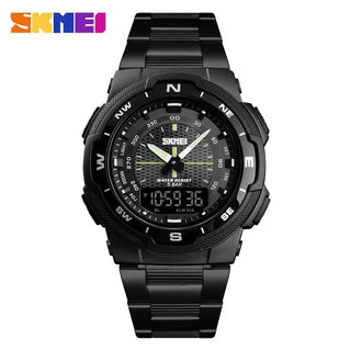 SKMEI Men Watch Fashion Quartz Sports Watches Stainless Steel Strap Men Watches Top Brand Luxury Business Waterproof Wrist Watch ALODIA STORE