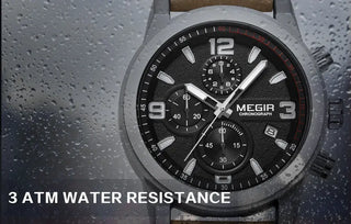 MEGIR Fashion Sport Watch Men Luxury Brand Men Quartz Watches Chronogragph Clock Leather Band Army Military Wrist Watch 2026 ALODIA STORE
