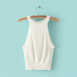 Summer off shoulder knitted bustier crop top Women sleeveless crop top elastic tube tank tops Beach sexy camis 7 colors ALODIA STORE