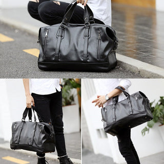 Fashion Men's Travel Bags Luggage Waterproof Suitcase Duffel Bag Big Large Capacity Bags Casual High-Capacity PU Leather Handbag ALODIA STORE