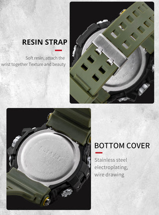 SMAEL Mens Watch Military Waterproof Sport WristWatch Digital Stopwatches For Men 1802 Military Electronic Watches Male Clock ALODIA STORE