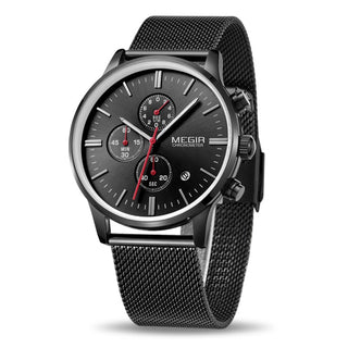 MEGIR Watch Men Stainless Steel Quartz Men Watches Chronograph Watch Clock Men Relogio Masculino for Male Students Relogios ALODIA STORE
