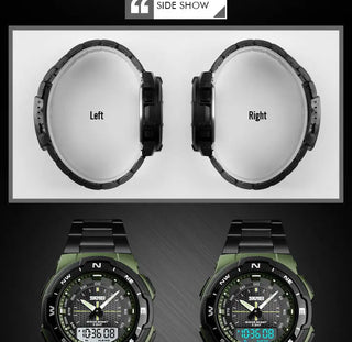 SKMEI Watch Men's Watch Fashion Sport Watches Stainless Steel Strap Mens Watches Stopwatch Chronograph Waterproof Wristwatch Men ALODIA STORE