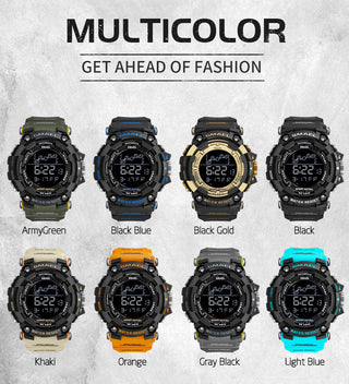 SMAEL Mens Watch Military Waterproof Sport WristWatch Digital Stopwatches For Men 1802 Military Electronic Watches Male Clock ALODIA STORE