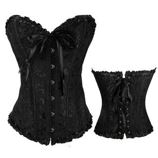 Gothic Corset Corselette Women's Corsets Steampunk Plus Size Overbust Corsage White Bodice Tops Sexy Lace Up Bustier S-6XL ALODIA STORE