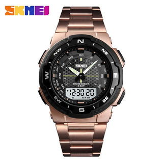 SKMEI Watch Men's Watch Fashion Sport Watches Stainless Steel Strap Mens Watches Stopwatch Chronograph Waterproof Wristwatch Men ALODIA STORE