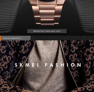 SKMEI Watch Men's Watch Fashion Sport Watches Stainless Steel Strap Mens Watches Stopwatch Chronograph Waterproof Wristwatch Men ALODIA STORE