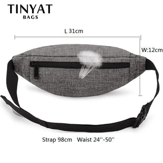 TINYAT Male Men Waist Bag Pack Casual Functional Money ALODIA STORE