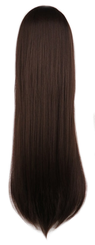 QQXCAIW Long Straight Cosplay Wig Black Purple Pink Blue Sliver Gray Blonde White Orange Brown Synthetic Hair Wigs ALODIA STORE