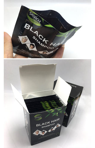 Sevich 10 pcs/lot Instant Black Hair Shampoo Make Grey and White Hair Darkening Shinny in 5 minutes ALODIA STORE