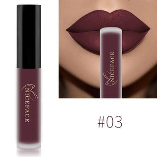 NICEFACE Lip Gloss Nude Matte Liquid Lipstick Lipgloss Waterproof Lip - Alodia Store