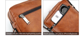 JEEP BULUO Man Leather Bag Shoulder Crossbody Bags For Men Cow Split Leather Male iPad Business Messenger Bag ALODIA STORE