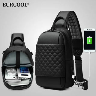 EURCOOL Messenger Bag for Men Black Crossbody Bags men for 7.9" iPad W