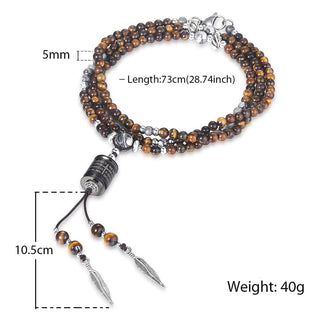 Unique Men's Necklace Stainless Steel Arrow Pendant Matte Black Glass Beaded Necklace Male Jewelry Dropshipping DNM07 ALODIA STORE