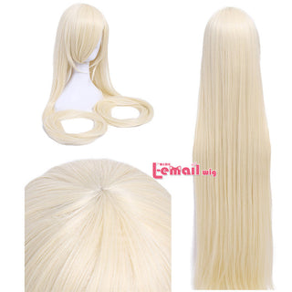L-email wig Synthetic Hair 60inch 150cm Long Blonde Wig Chobits Chi Cosplay Wigs Straight Beige Black Halloween Cosplay Wig ALODIA STORE