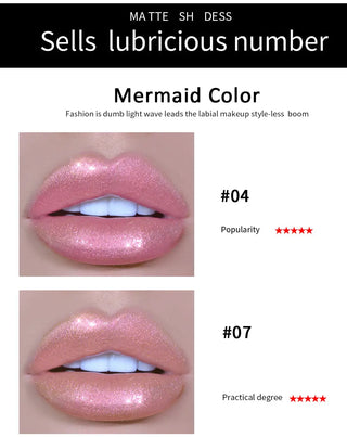 Plump Lip Gloss Lips Makeup Waterproof Long Lasting Holographic Mermaid Lip Tint Nude Moisturizer Glossy Glitter Liquid Lipstick ALODIA STORE
