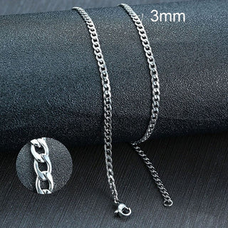 Vnox Men's Cuban Link Chain Necklace Stainless Steel Black Gold Color Male Choker colar Jewelry Gifts for Him ALODIA STORE