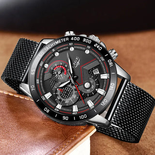 LIGE Men Watches Top Brand Luxury Stainless Steel Blue Waterproof Quartz Watch Men Fashion Chronograph Male Sport Military Watch ALODIA STORE