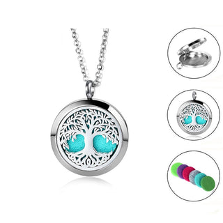 UBELIEVE 30MM Perfume Diffuser Necklace Pendant  Aromatherapy Locket Jewelry Essential Oil Locket Necklace For Women ALODIA STORE