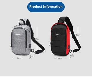 OZUKO Casual Men's Chest Pack Waterproof Crossbody Bags Male USB Charging Shoulder Bag Large Capacity Oxford Messenger Bag 2019 ALODIA STORE