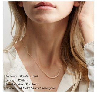 eManco Women Statement Stainless Steel Necklace for Women Simple Thin Chain Necklace Choker Necklace Luxury Designer Jewelry ALODIA STORE