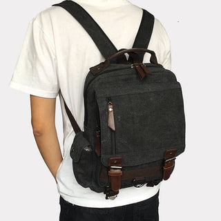 Scione Small Canvas Backpack Men Travel Back Pack Multifunctional Shoulder Bag Women Laptop Rucksack School Bags Female Daypack ALODIA STORE
