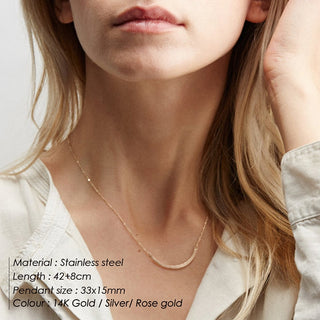 eManco Women Statement Stainless Steel Necklace for Women Simple Thin Chain Necklace Choker Necklace Luxury Designer Jewelry ALODIA STORE