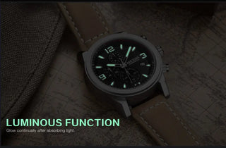 MEGIR Fashion Sport Watch Men Luxury Brand Men Quartz Watches Chronogragph Clock Leather Band Army Military Wrist Watch 2026 ALODIA STORE