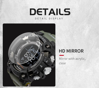 SMAEL Mens Watch Military Waterproof Sport WristWatch Digital Stopwatches For Men 1802 Military Electronic Watches Male Clock ALODIA STORE