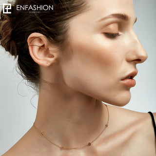 Enfashion Geometric Triangle Circle Star Choker Necklace Gold color Necklaces Pendants Stainless Steel Necklace Women chocker ALODIA STORE