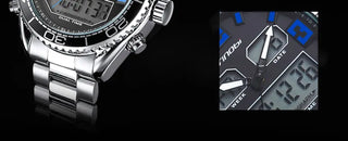 SINOBI Men's Sports Watch Luxury Male Stainless Steel Chronograph Quartz Watches Military Wrist Watch Gift for Men Reloj Saat ALODIA STORE