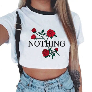 Summer fashion Harajuku Sexy tank Crop Top White T Shirt Clothes Women Cute mouse printed Croptop Short sleeve ALODIA STORE