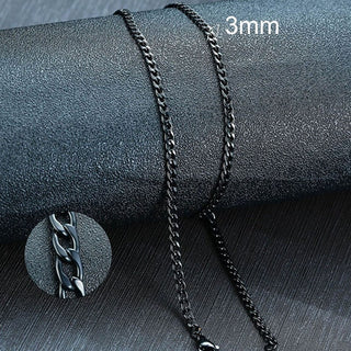 Vnox Men's Cuban Link Chain Necklace Stainless Steel Black Gold Color Male Choker colar Jewelry Gifts for Him ALODIA STORE